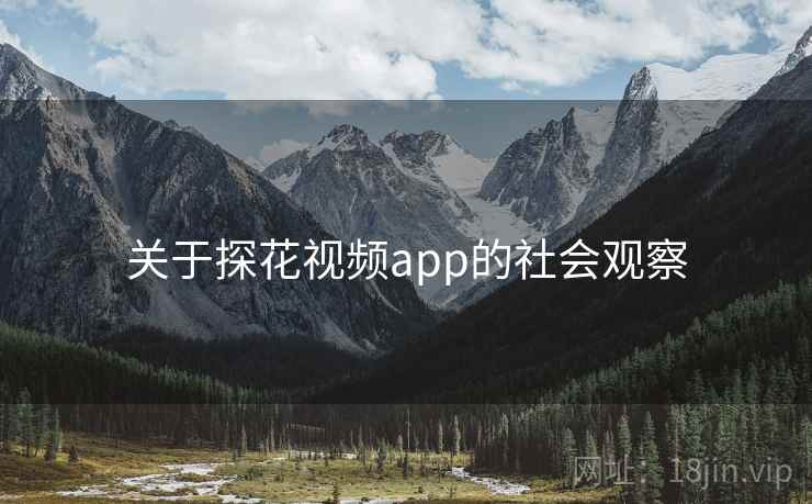 关于探花视频app的社会观察