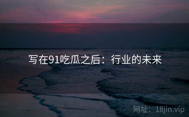 写在91吃瓜之后:行业的未来